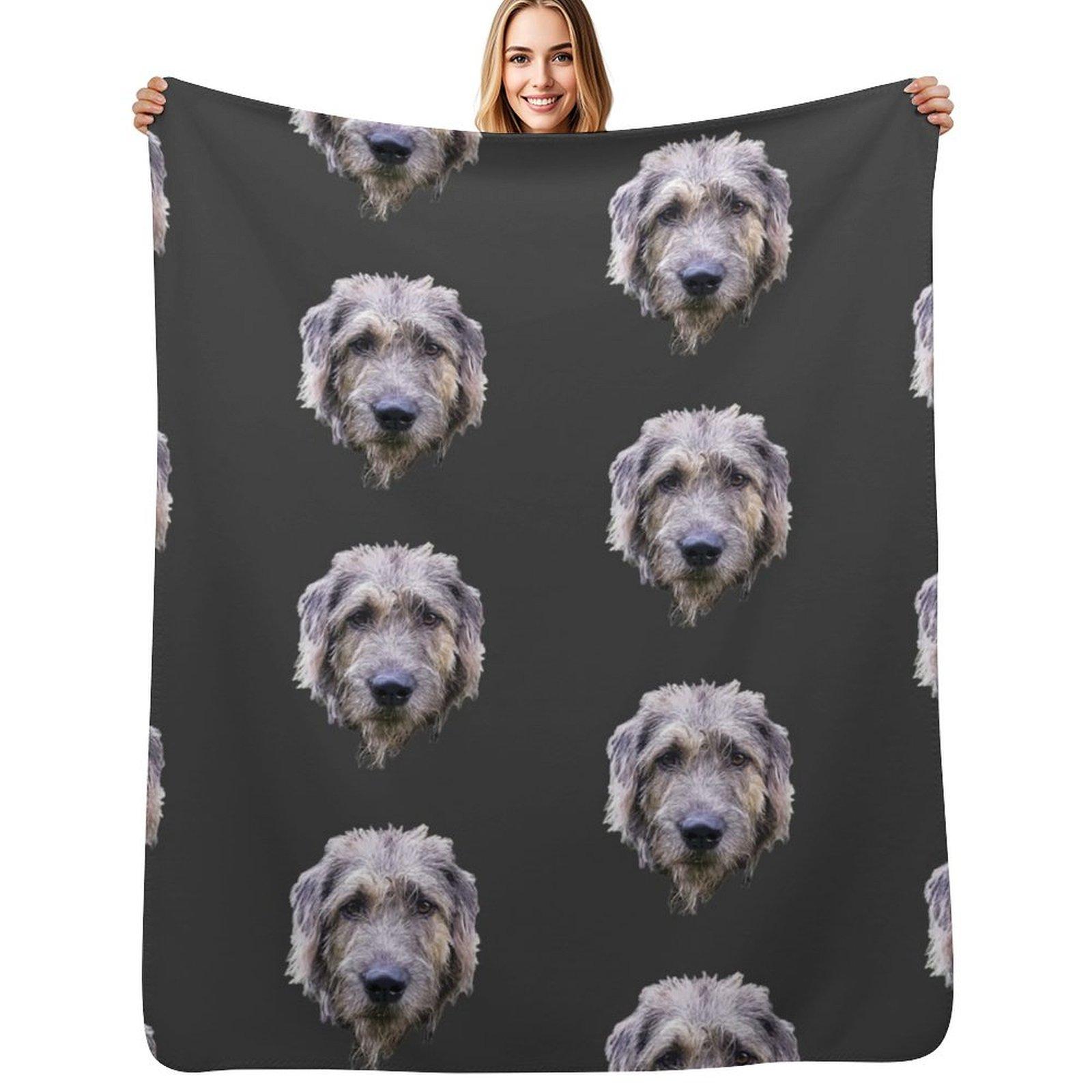 Irish Wolfhound Dog Art Throw Blanket Multi Use Warm Blanket for Living Room Bedroom Size: 75*100cm, Weight: 230 GSM