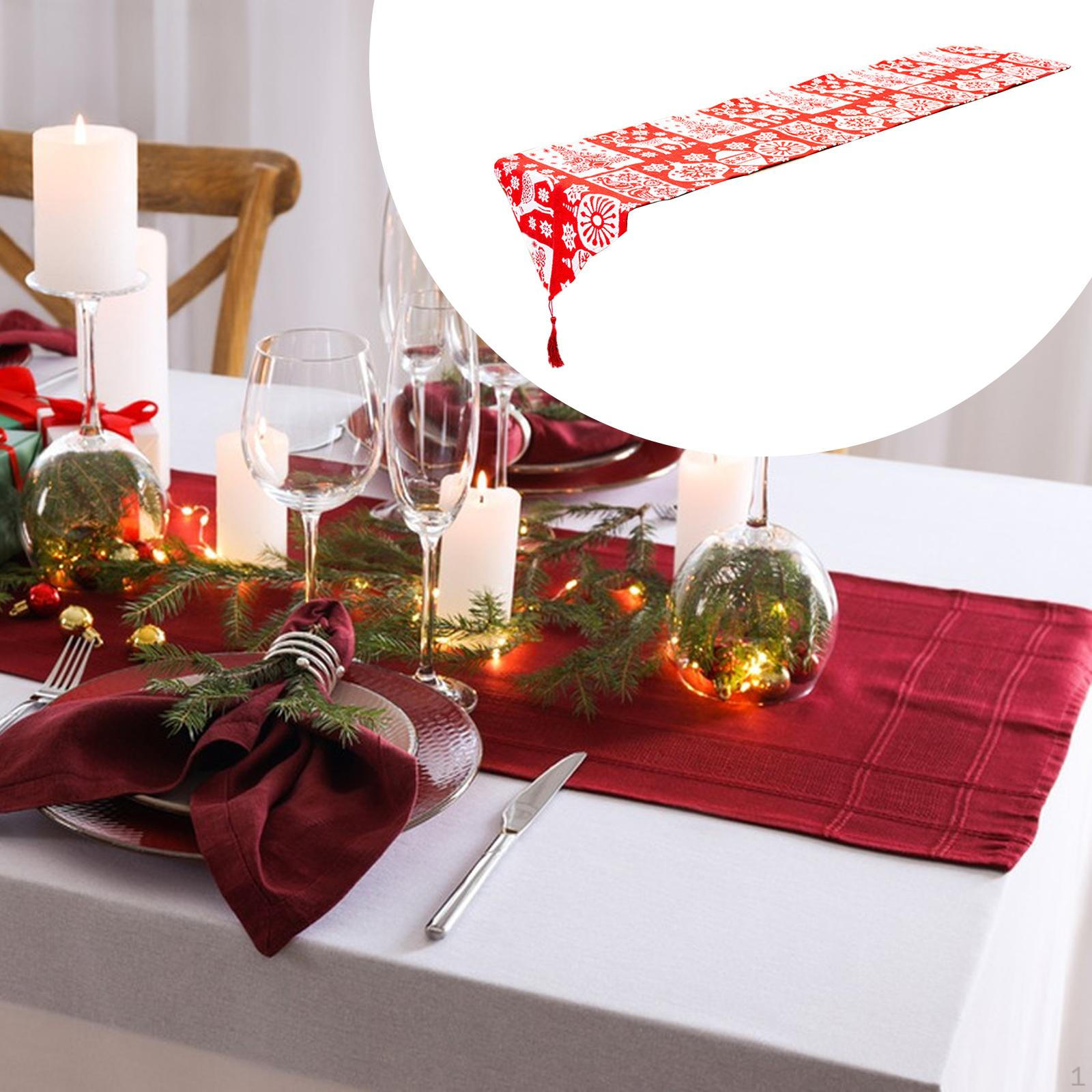 

Christmas Table Runner Tablecloth Winter Rectangle Decorative Dining Decoration for