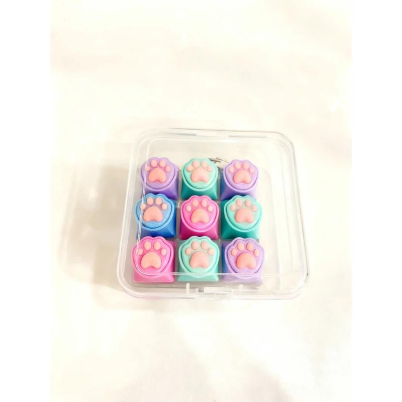 Keycap Keychain Stress Relief Fidget Toy Mini Portable Press Sensory Pendant for Backpacks Kids Students Daily Use