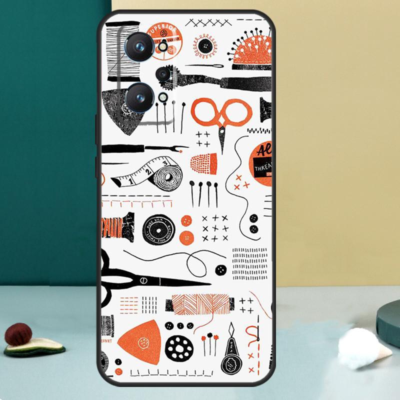 Sewing Scissors For Realme 11 10 12 13 14 Pro Plus GT 7 6 5 Pro GT 6T C67 C61 C53 C51 C21Y C25S C75 C55 Case