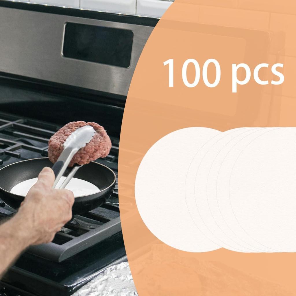 100 Pcs Round Parchment Paper Sheets, 9 Inch White Parchment Rounds Paper Baking Sheets, for Round Cake Pan, Baking Grilling