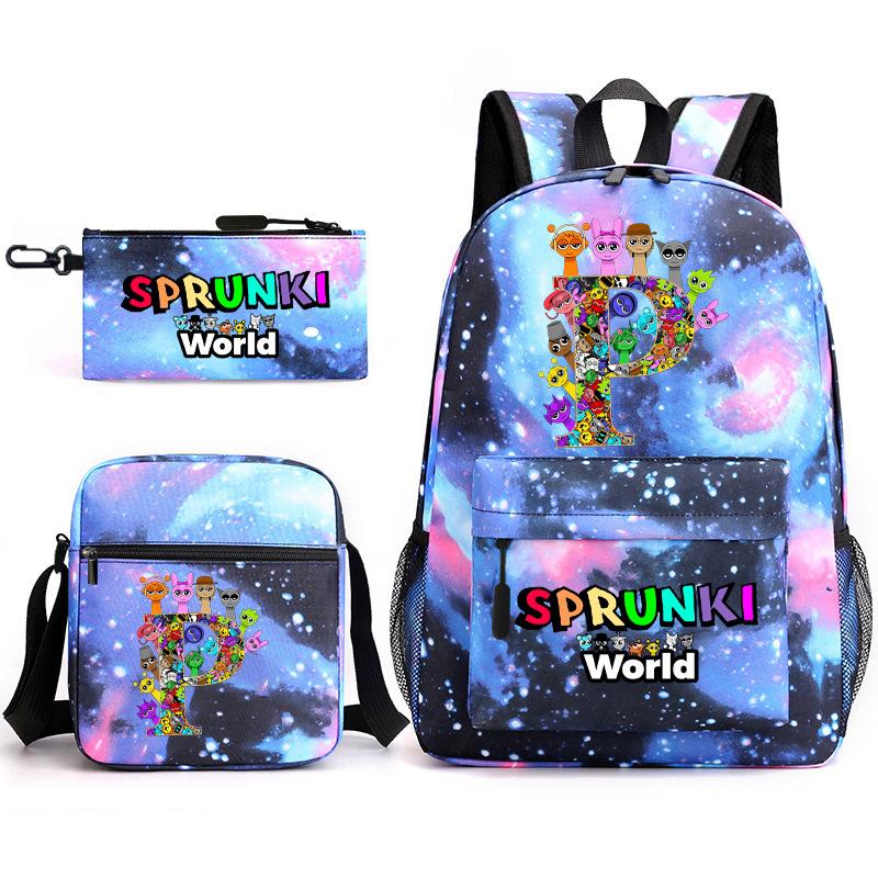 Rhythm box cartoon animation primary school schoolbag sprunki fourth grade lightweight burden reduction large capacity backpack bag