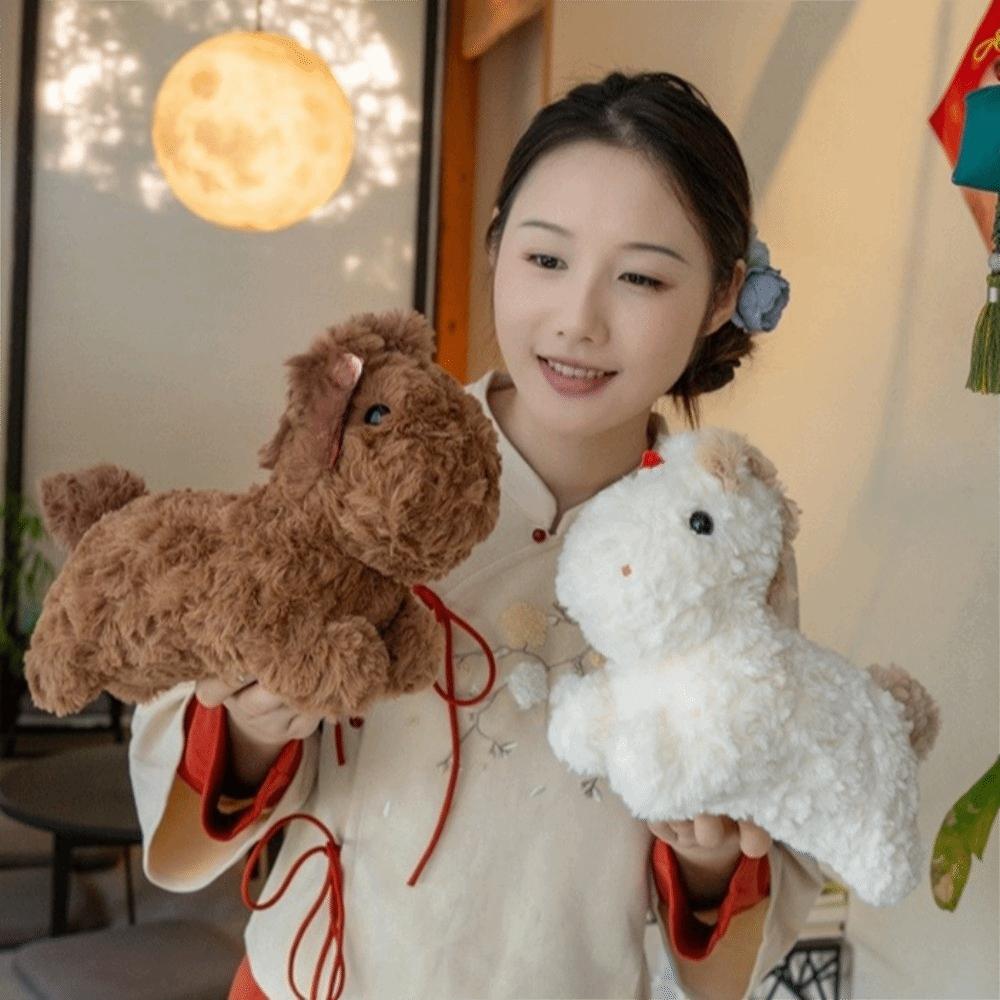 PP Cotton Filling Horse Plush Toys Soft Zodiac Pony Doll Cartoon Horse Doll  Birthday Gift