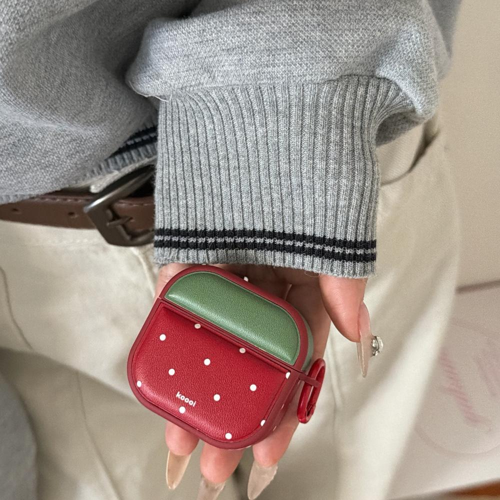 Ins Cute Contrasting Color Strawberry Polka Dot Airpods4 Protective Case Airpod3 Suitable for Apple Pro Earphone Case Second Generation Wireless
