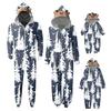 Christmas Print Family Matching Hooded Long Sleeved Zippered Jumpsuit Set