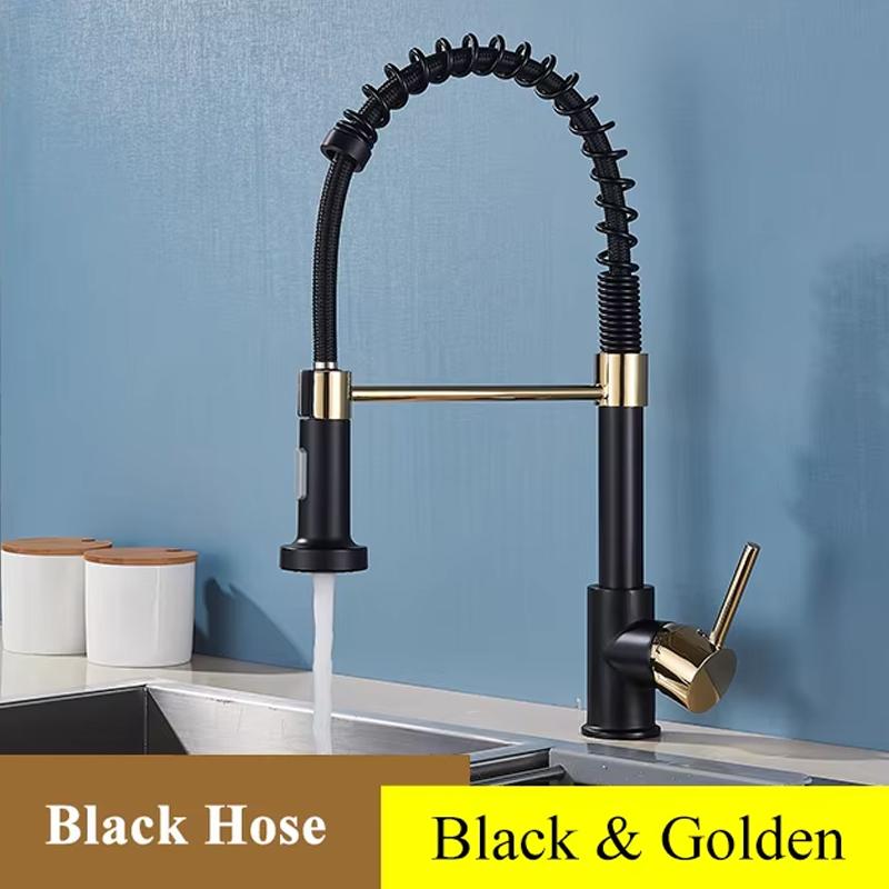 Black Gray Kitchen Sink Faucet Dual Mode Spout Pull Down 360° Rotation Faucet Deck Mounted Hot Cold Water Mixer Tap Torneira