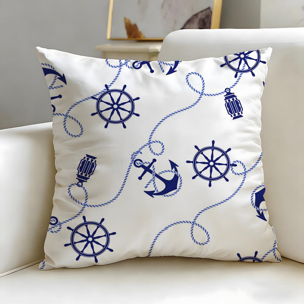 Classic Theme Marine Animals Cushion Cover Soft  EasyWash Pillow Case  Versatile for Couch Bed Travel and Office