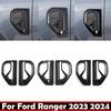 For Ford Ranger  2024 2 ABS Carbonfiber External Fender Side Air Vent Outlet Cover Trim Leaf Flakes Sticker Car Accessories