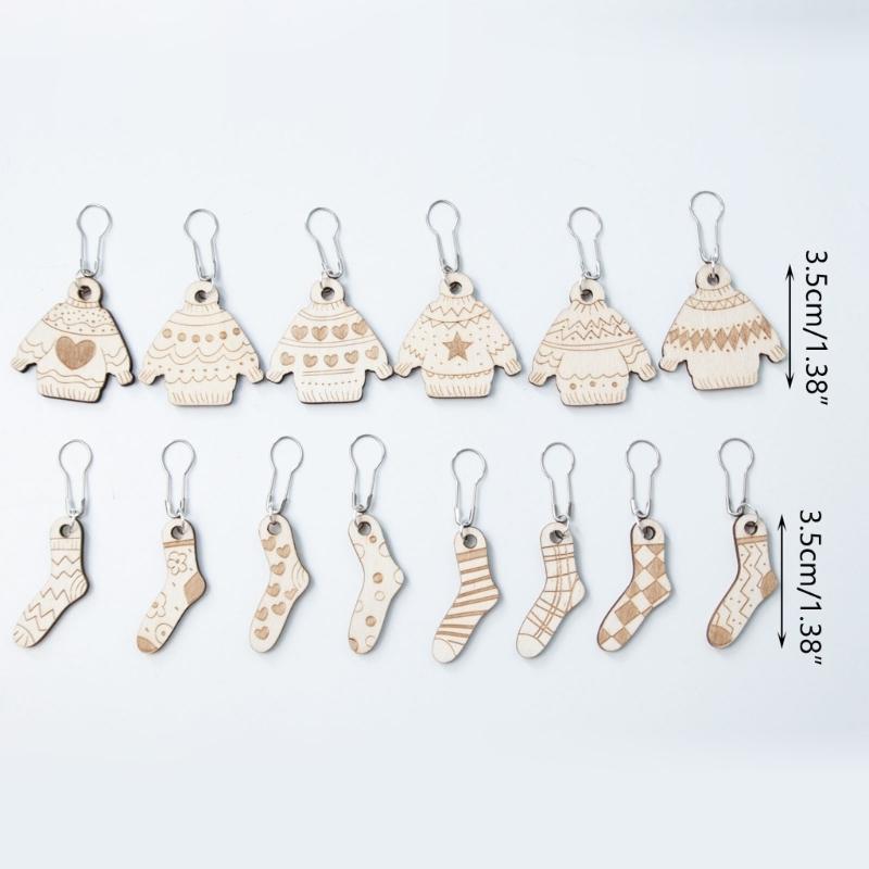 Holz Anhänger Strickmaschenmarkierer Holz Häkelnadelverschluss Für DIY Bastelmarkierer
