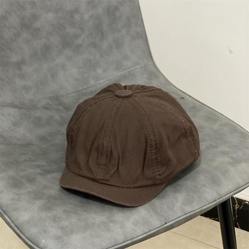 JYL TS DIY Washed Beret Women Spring Korean Solid Color Painter Hat Cotton