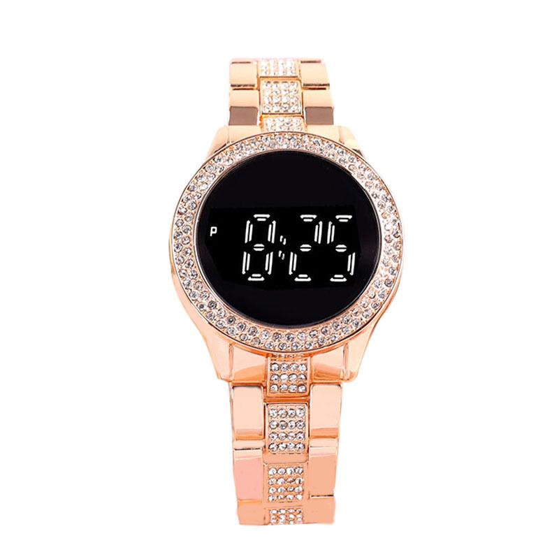 Trendy LED Digital Watch: Elegant Women's Steel Band Wristwatch for Influencers and Students