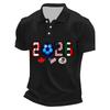 Men's Casual Soccer Print Quick Dry Polo Shirt Lightweight Mesh Breathable Short Sleeve Top for Outdoor Sports and Everyday Wear
