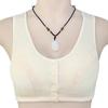 Cotton Lace Front Buckle Underwear for Women's Cotton Vest Style Middle-aged and Elderly Bras, Large Size Without Steel Ring Underwear