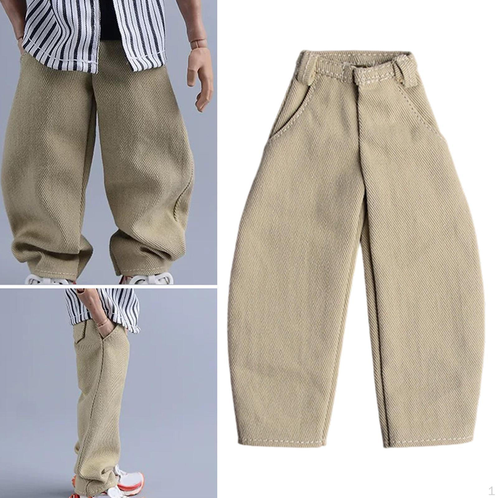 

1/ Figures Jeans 6 inch Male Figure Trousers Model Dress up Costume DIY Doll Decor Fashionable хаки