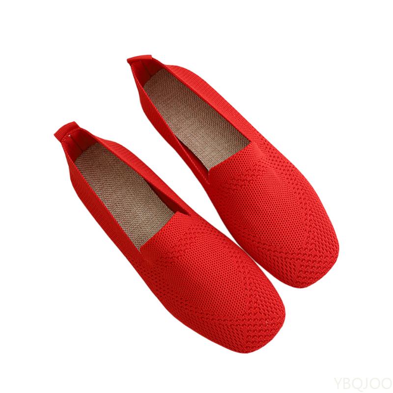 New Women's Mesh Shoes Large size comfort soft soled shoe Square toe light lazy shoes Fashion casual Ladies Flats Zapatos Mujer