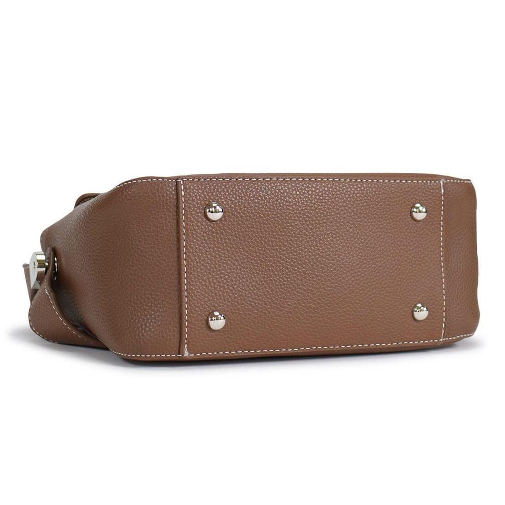 Barcos Stitch Design Leather Shoulder for Men and Perfect for Everyday and Brown 2-Way Bag/Handbag Women, Use, Outings, Travel, Unisex,