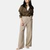 Uniqlo Solid Color Straight Leg Casual Pants Women Bottoms Beige 473791-32