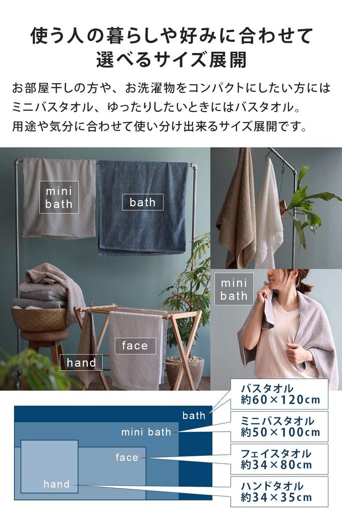 Sensui Yu Japanese-Made Bath Towels, Set of 2, Large, Instant Absorbency, Antibacterial, Odor Resistant, Quick-Drying, Osaka Senshu Towels, Smoke Blue