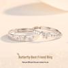 Bague Ajustable Papillon Tichya Meilleur Ami - Argent Sterling S925, Tendance & Polyvalente