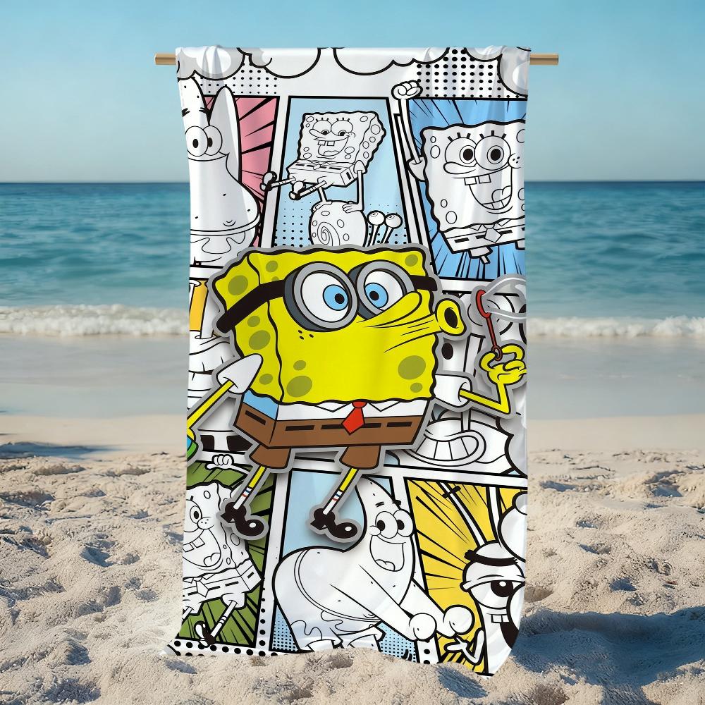 S-SpongeBob CUTE Towel Large Quick-Drying Microfiber soft S-SquarePants-s Beach Towel for Travel Fitness Sauna Bathing Camping