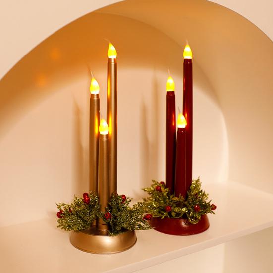 Christmas LED Candle Lamp Battery Powered Flameless Fake Taper Candle Decoration Flickering Long Electric Simulation Candle Light