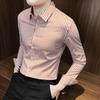 Men's 2023 Slim Fit Vertical Striped Long Sleeve Business Shirt