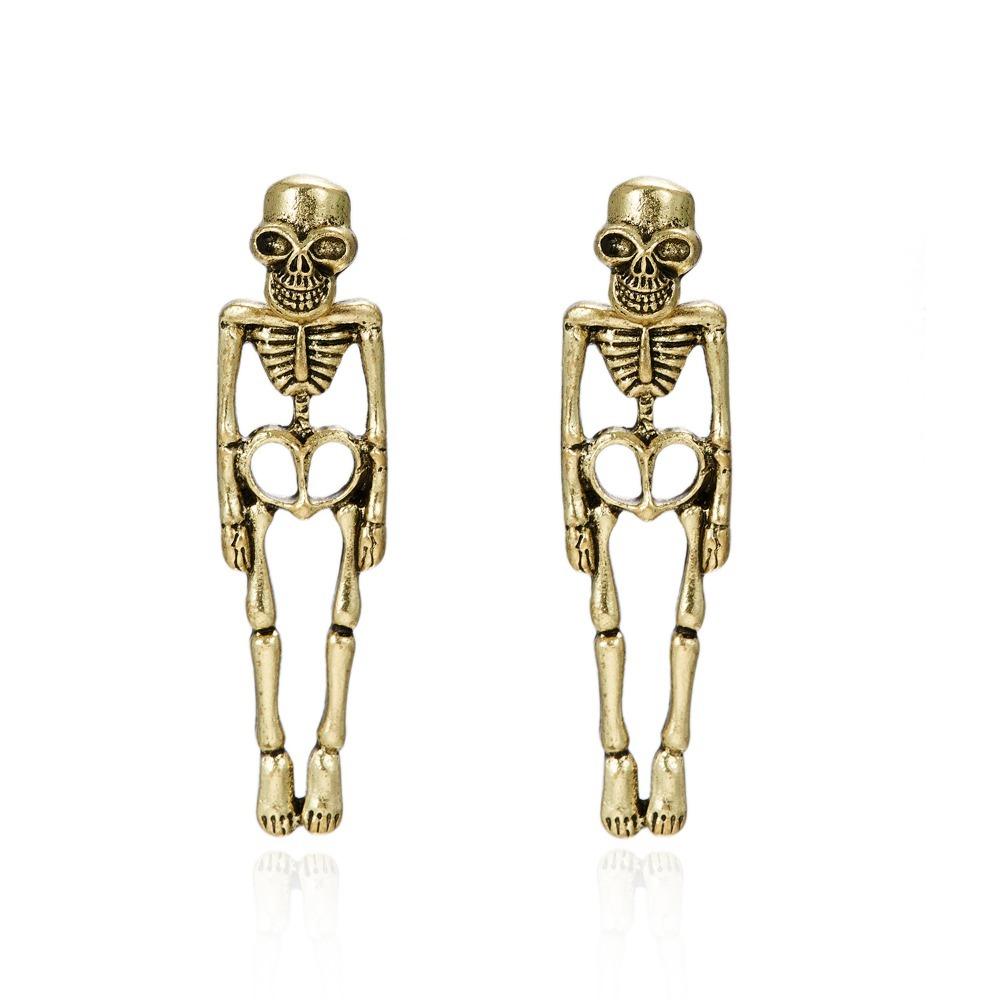 Zinc Zinc Alloy Skeleton Earrings Hip Hop Imitation Human Bone Earrings Aesthetic Halloween Earrings  Gift