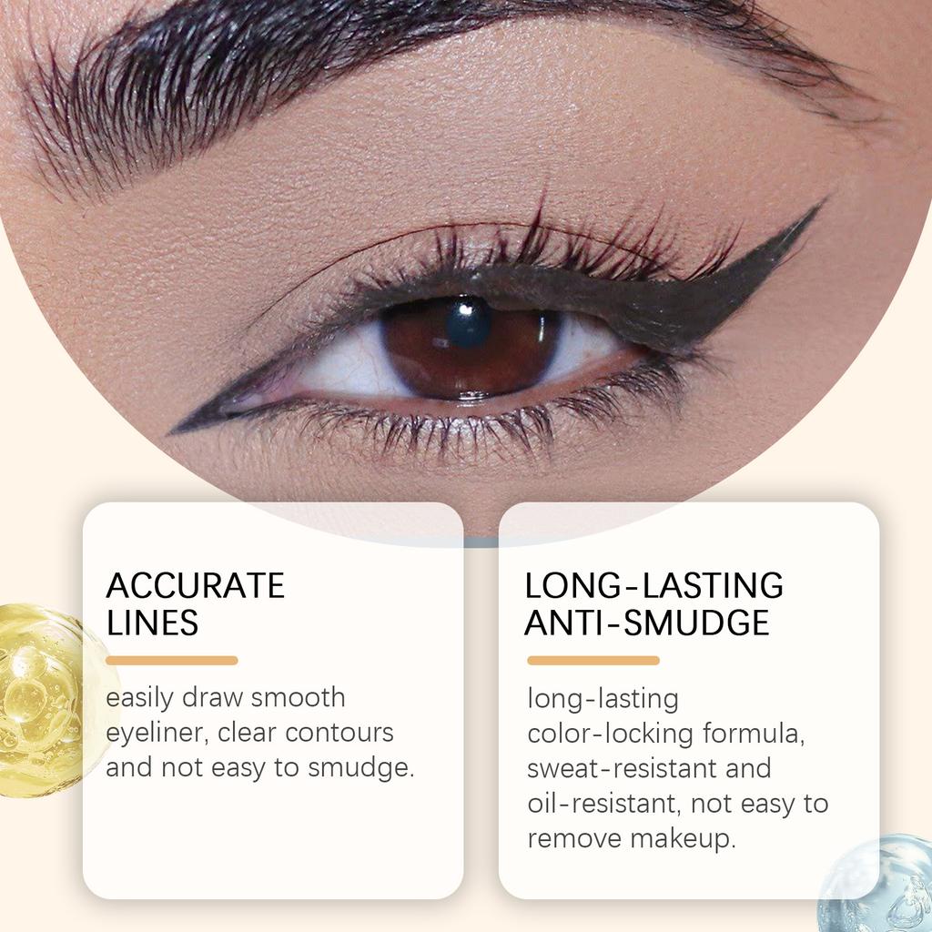 Zephoco Gel Eyeliner Pen Waterproof Smooth Eye Makeup Long Lasting Sweat Proof Oil Proof Smudge Proof Eye Liner Pencil Makeup