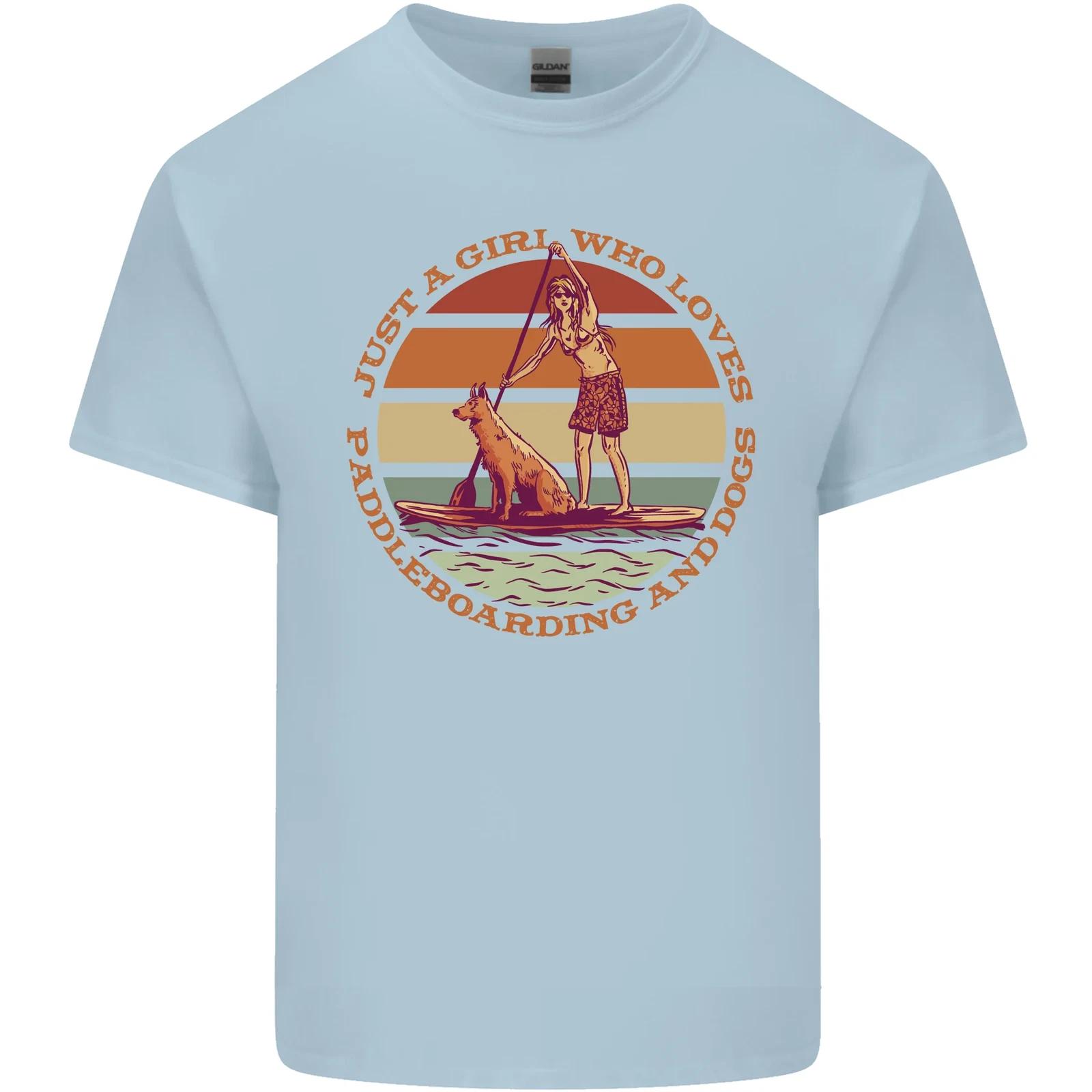 A Girl Who Loves Paddleboarding and Dogs Kids T-Shirt Childrens S