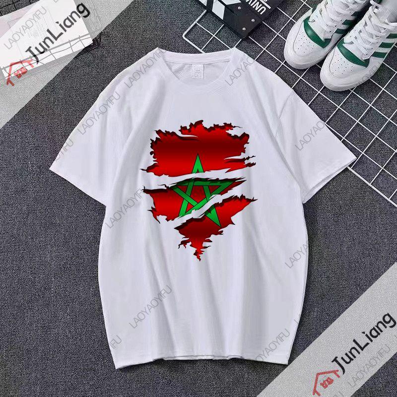 Marokkanisches Flaggenmuster Herren T-Shirt Marokkanisches spirituelles Symbol T-Shirt Herren 2025 Modell atmungsaktives und bequemes Oberteil