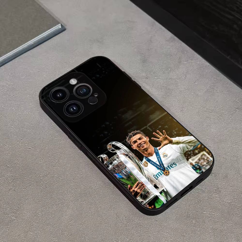 R-Ronaldo Cool CR7 Football Phone Case For iPhone 16,15,14,13,12,11 Plus,Pro Max,XS,X,XR,SE,Mini,8,7,Soft Silicone Black Cover