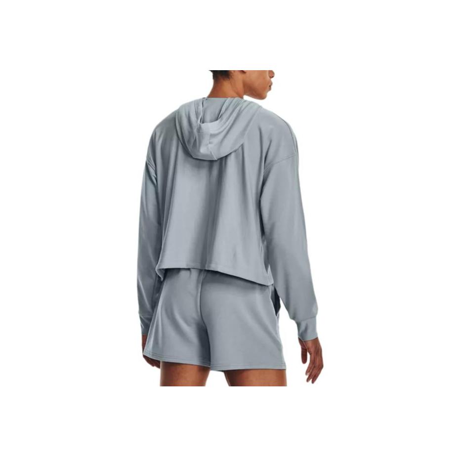 Under Armour Rival Solid Logo Loose Long Sleeve Hoodie Women Hoodie Harbor-Blue 1376992-465