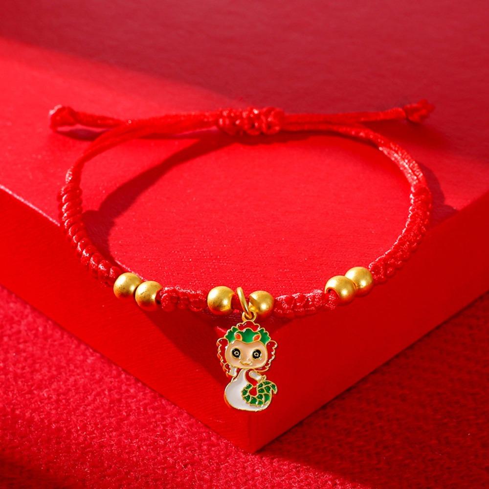 Chinese Style Snake Year Bracelet Hand Rope Fortune Bracelet Retro Lucky Red Rope  Couple