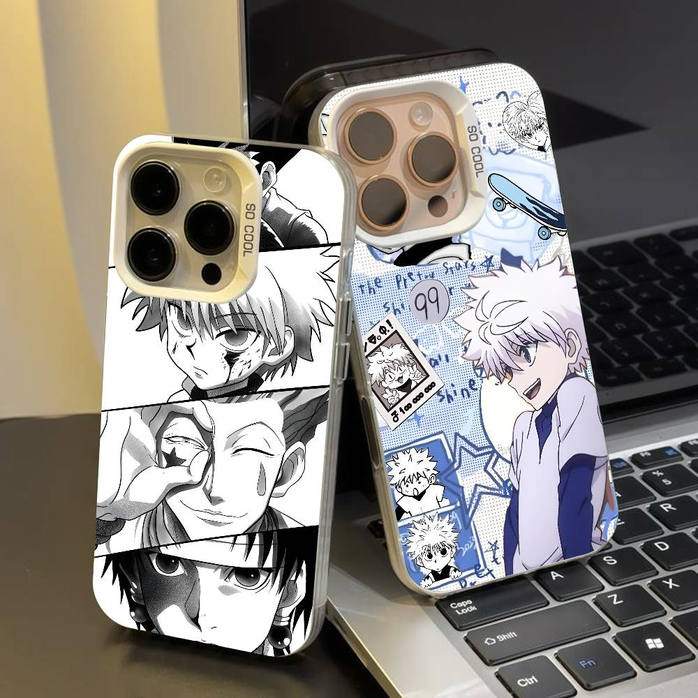 H-Hunter-Hunter Killua Phone Case for iPhone 17 17Air 16 15 14 13 12 11 Pro Max Plus Colorful Silver