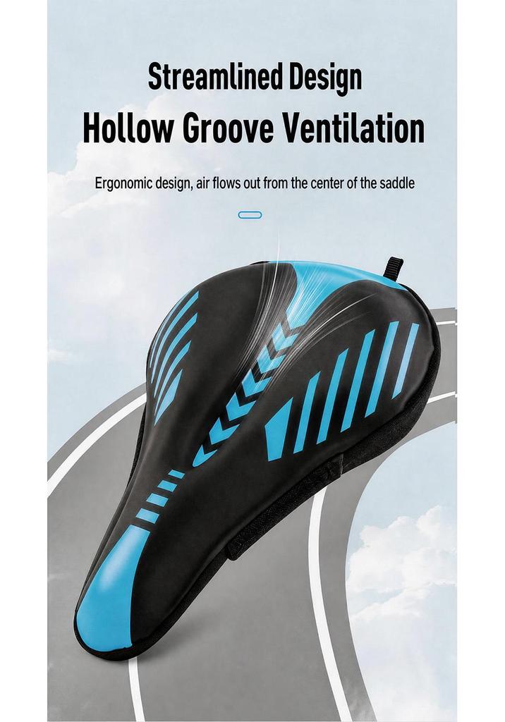 3D Ergonomic Silicone Bike Saddle Cover, High Elastic Shock Absorption, Breathable Non-Slip Cushion for Mountain Cycling