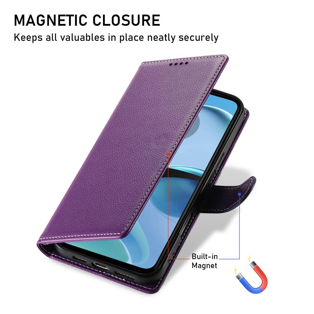 For Motorola Moto G14 4G/G54 5G Case Litchi Texture Leather Wallet Phone Cover Magnetic Snap
