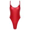 Women Nightclub Beach Swimsuit Oil-shiny Glossy Leotard Backless High-cut Stretchy Sling Bodysuit One-piece Diving Wear