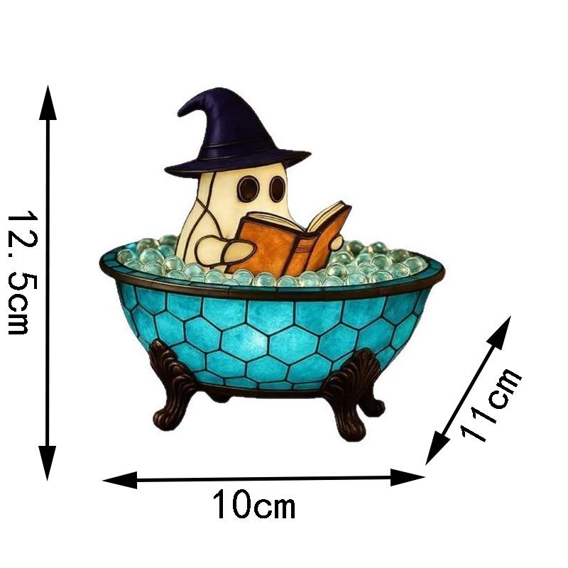 Halloween Ghost Bubble Bath Lamp, Bathtub Ghost Night Lights, Cute Led Lamp for Bathroom Decor, Spooky Reading Books Nightlight