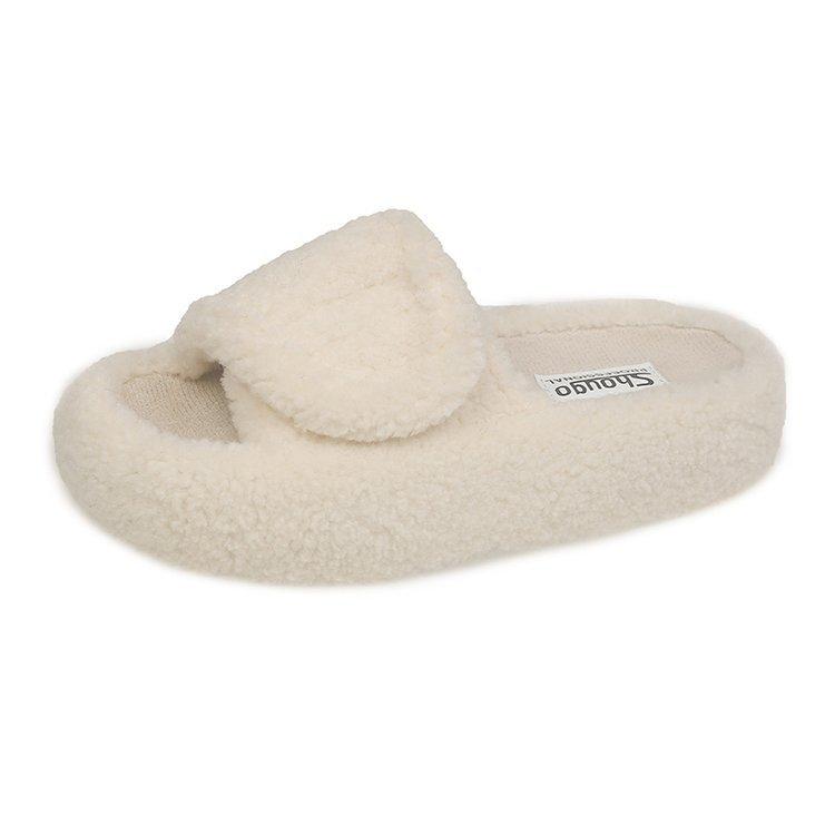 

Mao Mao slippers women s outer wear 2024 autumn new Korean version thick bottom heightening little white small autumn and winter cotton slippers 40