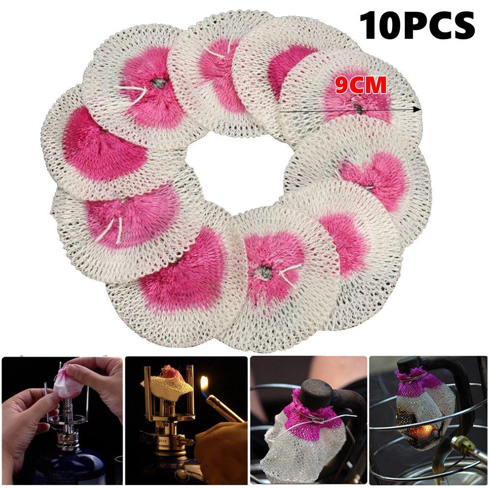 10pcs 9cm/10cm Gas Lantern Mantles Gauze Mesh Camping Lights Non-Radioactive Safe Outdoor Tools Non-Polluting Light Lamp Mantle
