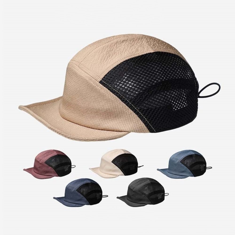Short Brim Baseball Cap Breathable 5 Panel Hat Japanese Mesh Sun Hat  Camping Fishing