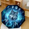 Wolf Moonlight Automatic Folding Umbrella Compact Lightweight For Outdoor Adventures And Festive Giftingt84