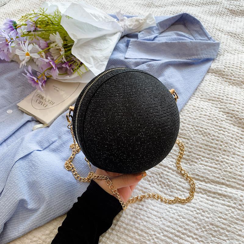 

Иностранный стиль, модный дизайн, круглая сумка для мобильного телефона, женская, с высоким чувством, универсальная, на цепочке, персонализированная, нишевая сумка-мессенджер для шопинга чёрный