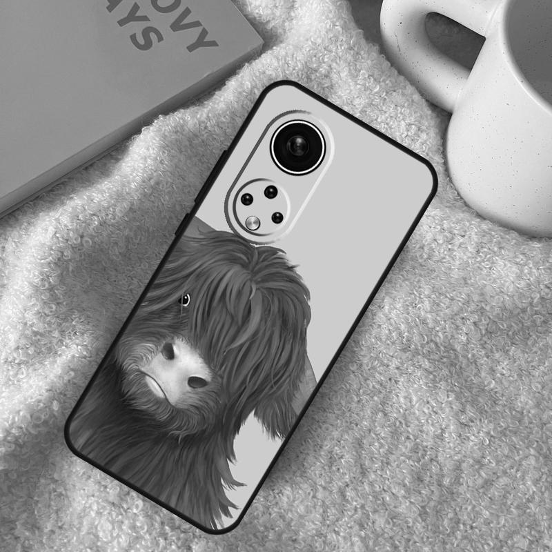 Cute Highland Cow Funda For Huawei P20 P30 P40 P60 Pro P Smart Nova 9 5T Honor Magic5 Lite X8 X9 a 50 70 Case