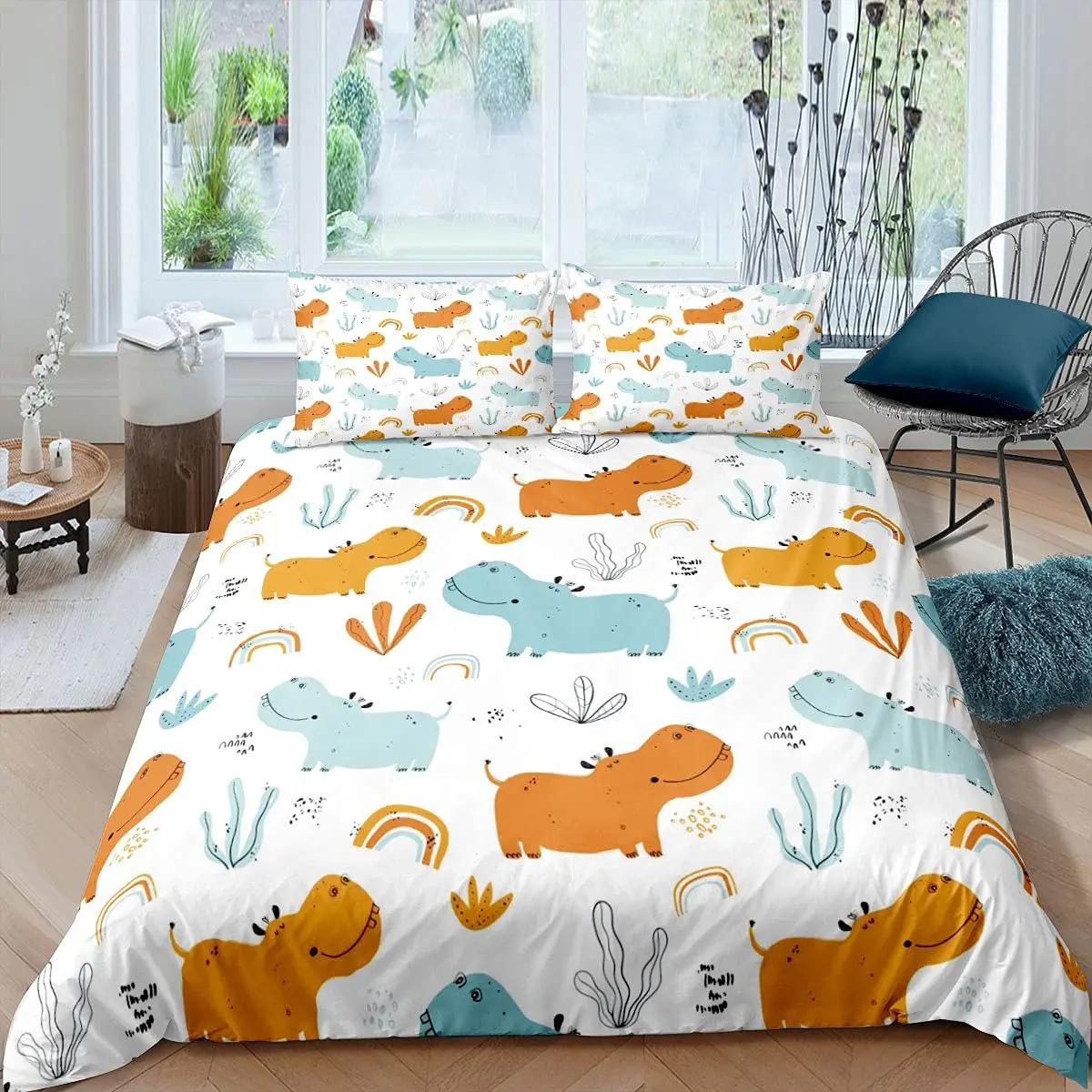 Комплект пододеяльников с изображением бегемота размера King Size — фото 8