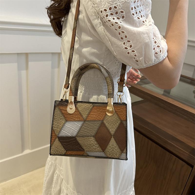 Trendy Street Style Pu Leather Handbag Large Capacity Square Crossbody Bag