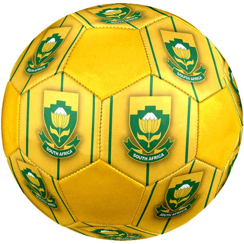 South Africa National Football Size 5 Soccer Ball, Machine-Stitched PVC, Durable & High Bounce, All Ages Fit, Fan Merchandise, Matches & Outdoor Use.
