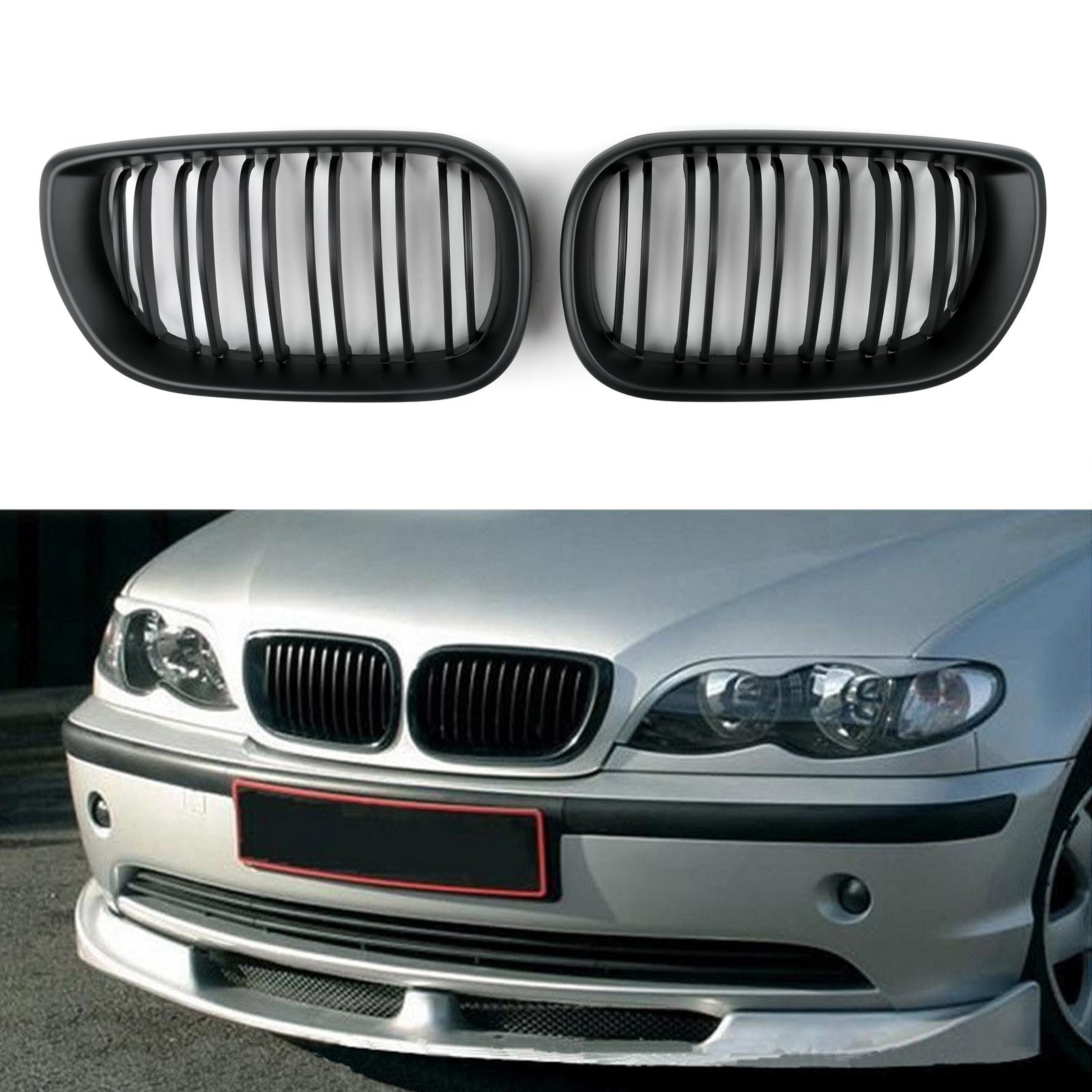 

Front Kidney Hood Grille Grill For BMW E46 3 Series 4 Door 2002-2005 Matte Black
