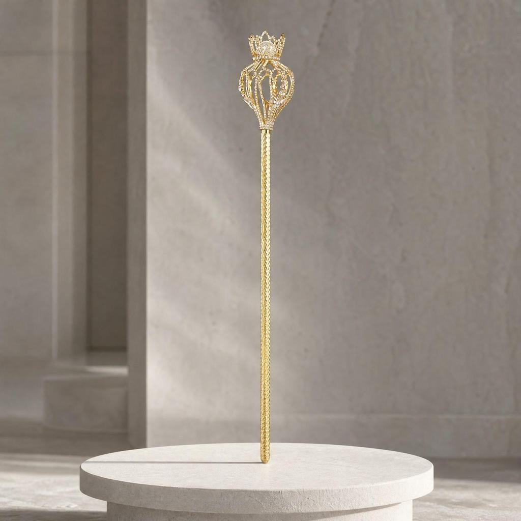 Gold-Tone Copper Enchantment Rod Electroplated Crystal Embellished