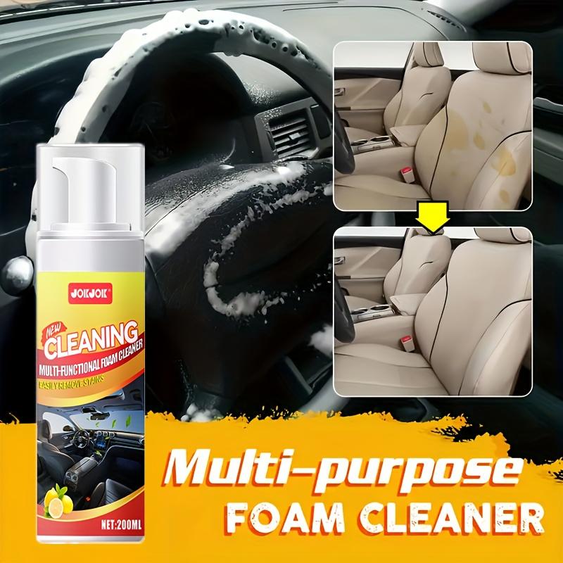 Professional Multi-Purpose Foam Refresher Spray, 200ML Lemon Scented, Press Bottle, Car Interior & Kitchen Use, Durable Formula